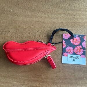 DVF red lip coin purse - NWT